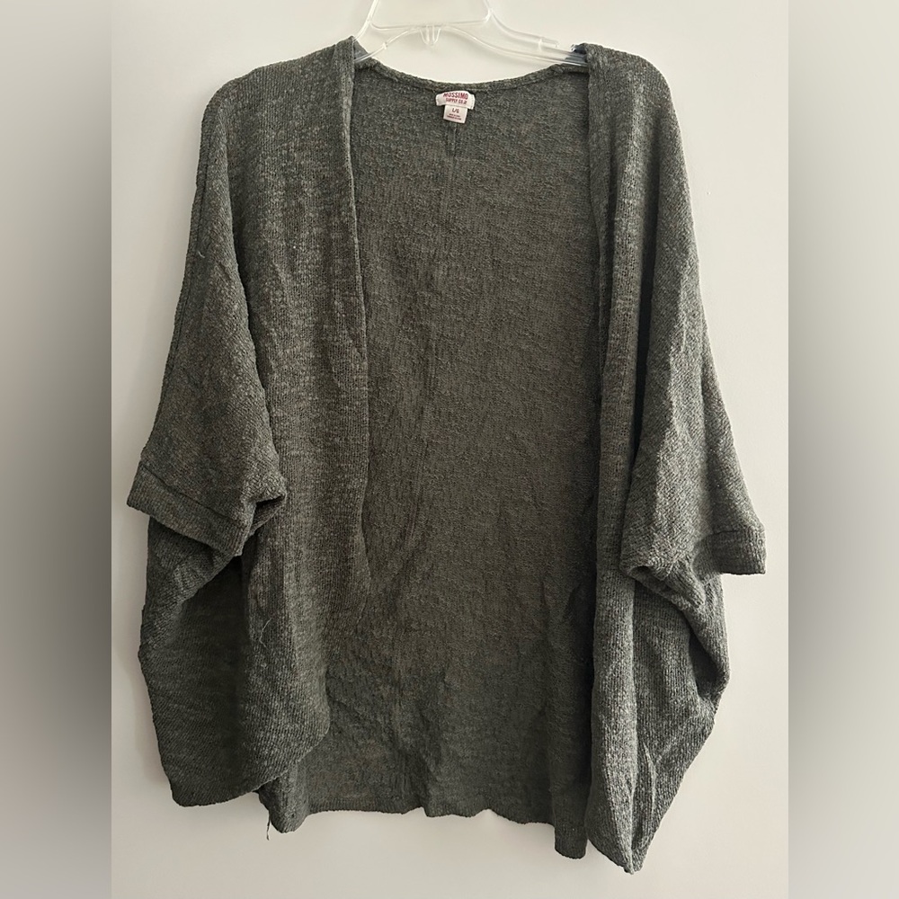 Green Open Front Cardigan